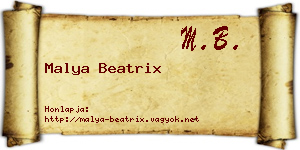 Malya Beatrix névjegykártya